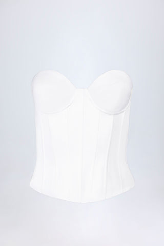 Lace-Up Corset Top in White
