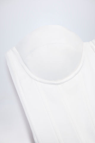 Lace-Up Corset Top in White