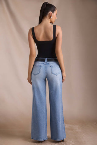 Low-Rise Wide-Leg Jeans in Vintage Wash