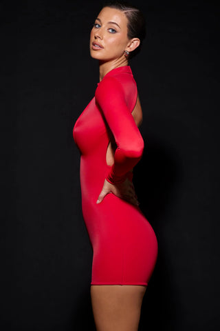 Cut-Out Unitard in Fire Red