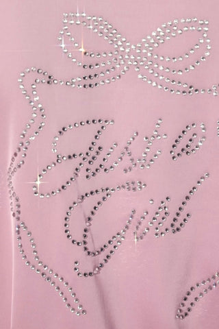 Embellished Wrap-Over Robe in Baby Pink