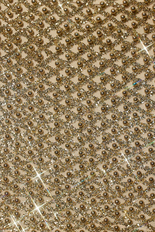 Embellished Low-Rise Mini Skirt in Gold