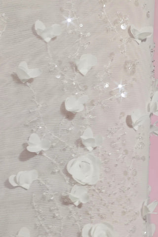 Embellished Fishtail Corset Gown in White