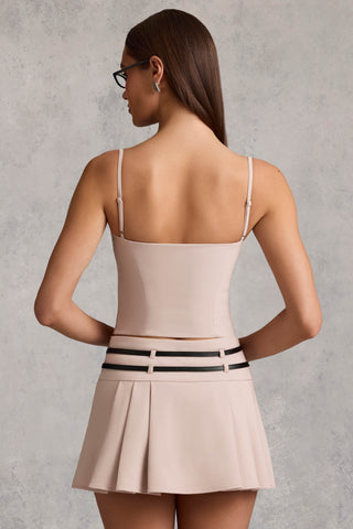 Cut-Top Camisole Top in Mushroom