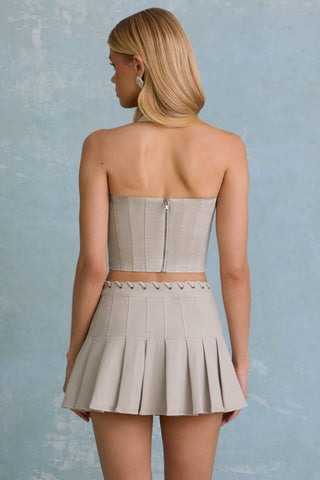 Halterneck Corset Top in Ecru