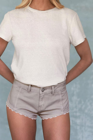 Low-Rise Hot Pants in Ecru