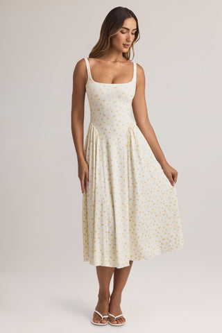 Modal A-Line Midaxi Dress in Floral Print