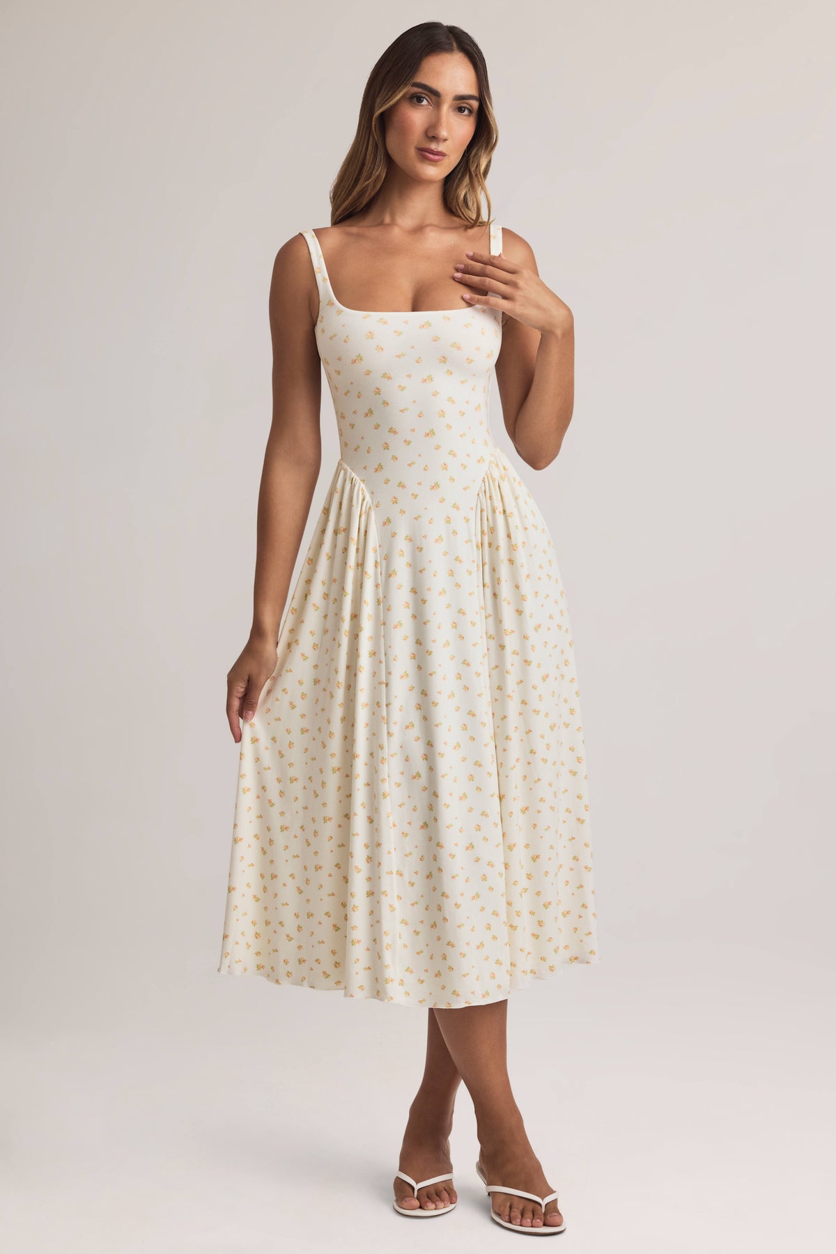 Modal A-Line Midaxi Dress in Floral Print