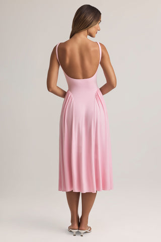 Modal A-Line Midaxi Dress in Pastel Pink