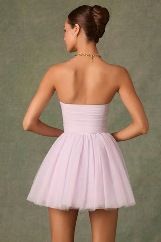 Tulle Corset Mini Dress in Lilac