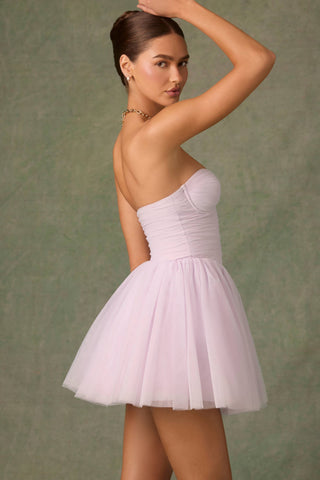 Tulle Corset Mini Dress in Lilac