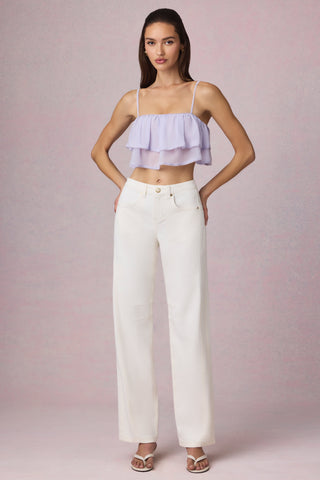 Mid-Rise Barrel-Leg Jeans in Ecru Wash