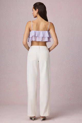 Mid-Rise Barrel-Leg Jeans in Ecru Wash