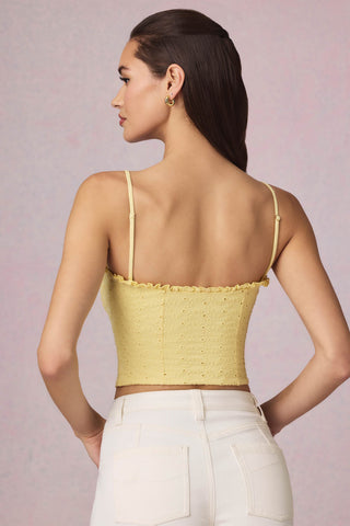 Broderie Anglaise Camisole Top in Lemon Yellow