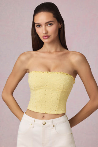 Broderie Anglaise Camisole Top in Lemon Yellow