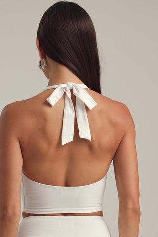 Modal Halterneck Tank Top in White
