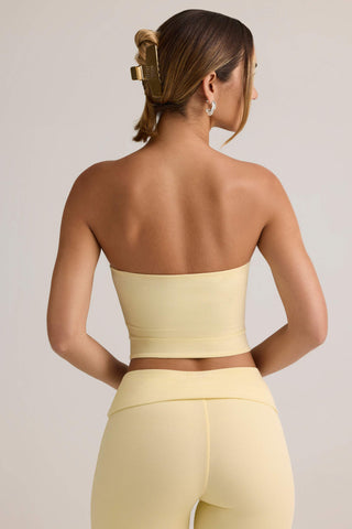 Modal Strapless Crop Top in ButterCream Yellow