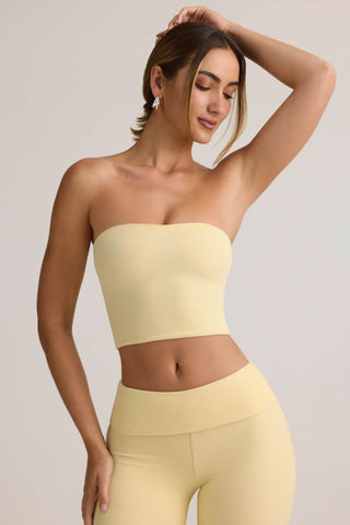 Modal Strapless Crop Top in ButterCream Yellow
