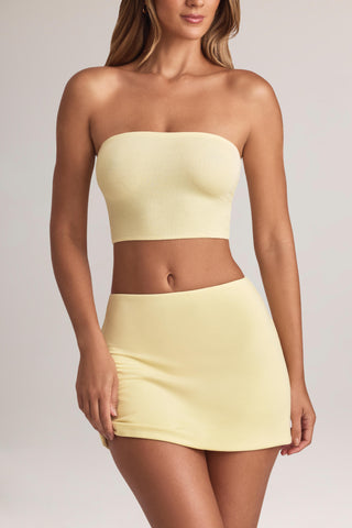 Modal Strapless Crop Top in Lemon Sherbet