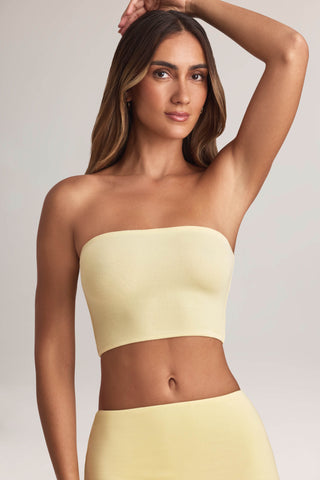 Modal Strapless Crop Top in Lemon Sherbet