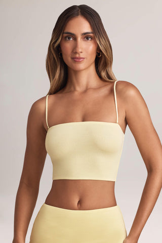 Modal Strapless Crop Top in Lemon Sherbet