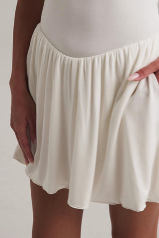 Modal Backless Halterneck Mini Dress in White