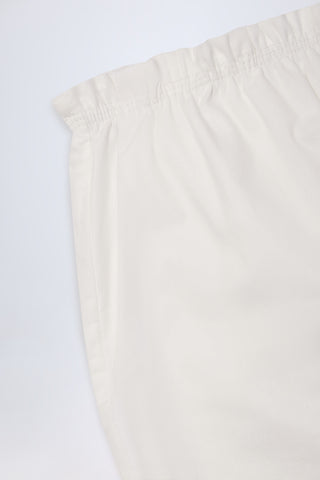 Wide-Leg Cotton-Poplin Trousers in White