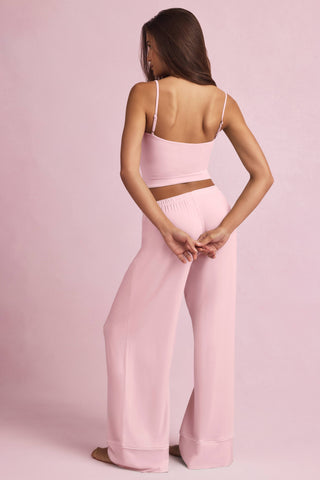 Modal Mid-Rise Pyjama Trousers in Baby Pink