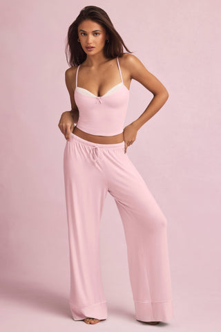 Modal Mid-Rise Pyjama Trousers in Baby Pink