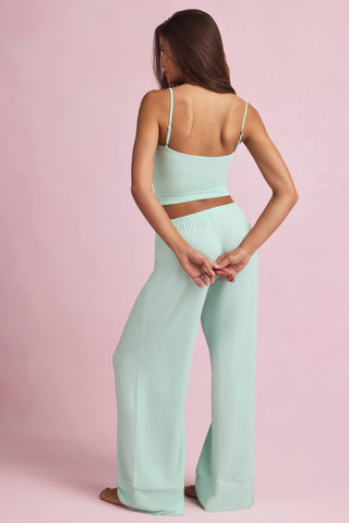 Modal Mid-Rise Pyjama Trousers in Mint