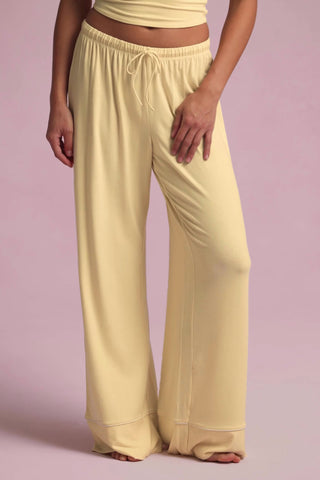 Modal Mid-Rise Pyjama Trousers in Pastel Yellow