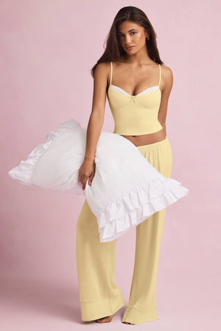Modal Camisole Pyjama Top in Pastel Yellow