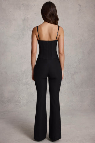 Corset Flared Jumpsuit in Black