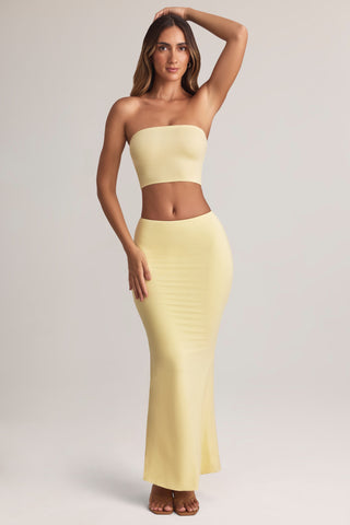 Modal Mid-Rise Maxi Skirt in Lemon Sherbet