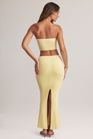 Modal Mid-Rise Maxi Skirt in Lemon Sherbet