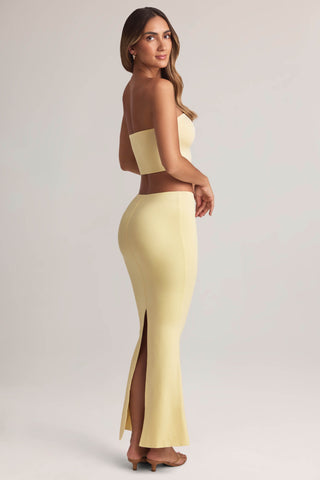 Modal Mid-Rise Maxi Skirt in Lemon Sherbet