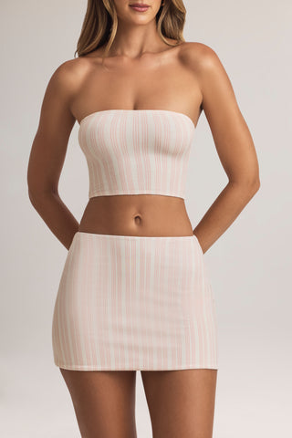 Modal Mid-Rise A-Line Mini Skirt in Stripe Print