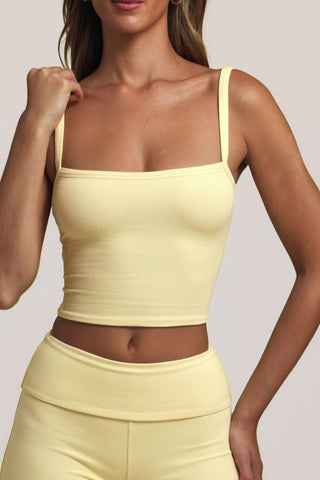 Modal Square-Neck Camisole Top in Lemon Sherbet