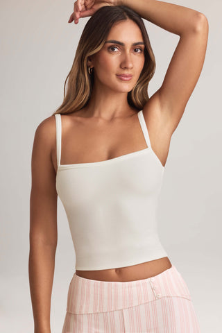 Modal Square-Neck Camisole Top in White