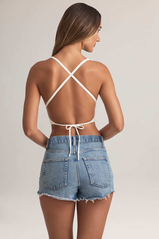 Modal Cross-Back Tank Top in White