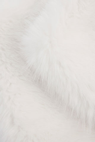 Buckle-Detail Faux Fur Micro Mini Skirt in White