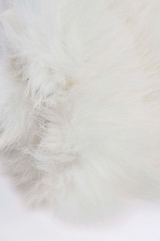 Faux Fur-Trim Gloves in White