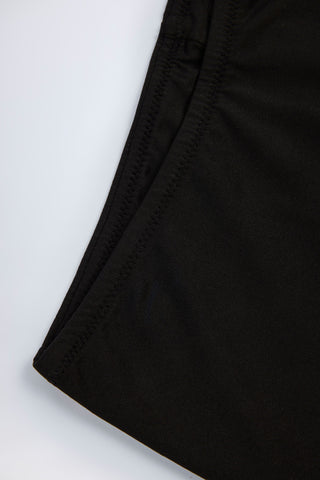 Slinky Jersey Low-Rise Hot Pants in Black