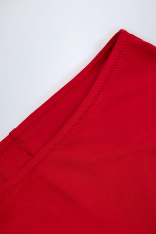 Slinky Jersey Low-Rise Hotpants in Fire Red