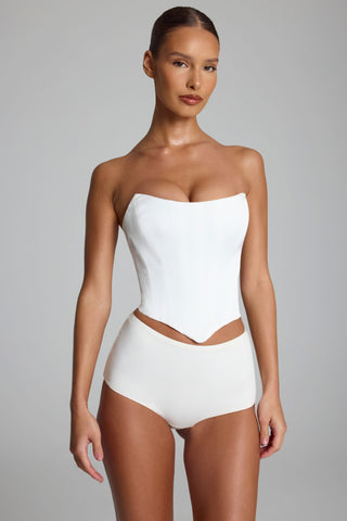 Slinky Jersey Low-Rise Hotpants in White