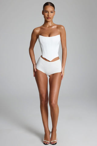Slinky Jersey Low-Rise Hotpants in White