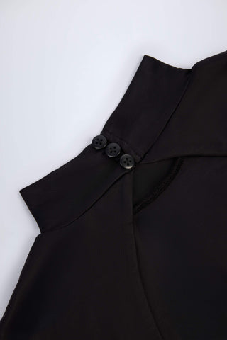 Slinky Jersey Backless Mini Dress in Black