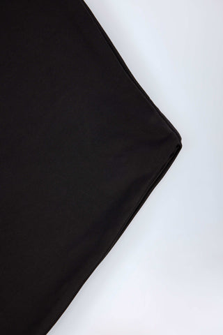 Slinky Jersey Backless Mini Dress in Black