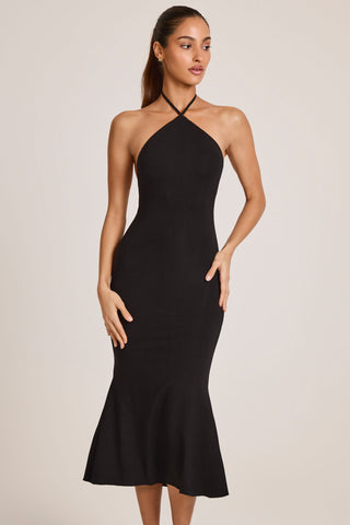 Modal Halterneck Midaxi Dress in Black