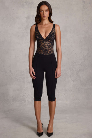 Cropped Capri Trousers in Black